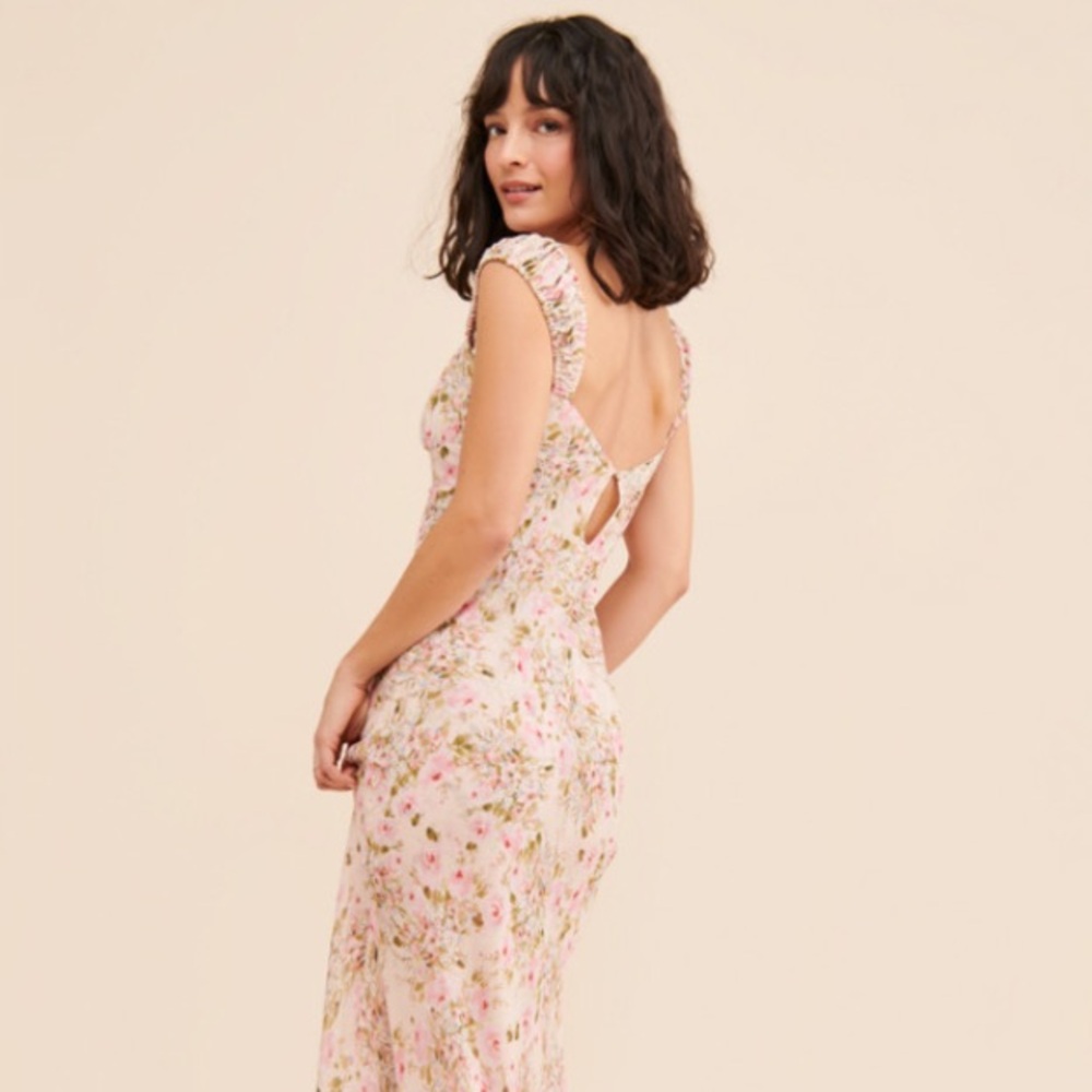 FOR LOVE & LEMONS Emmaline Floral Lace Trim Maxi Dress - Picture 11 of 17